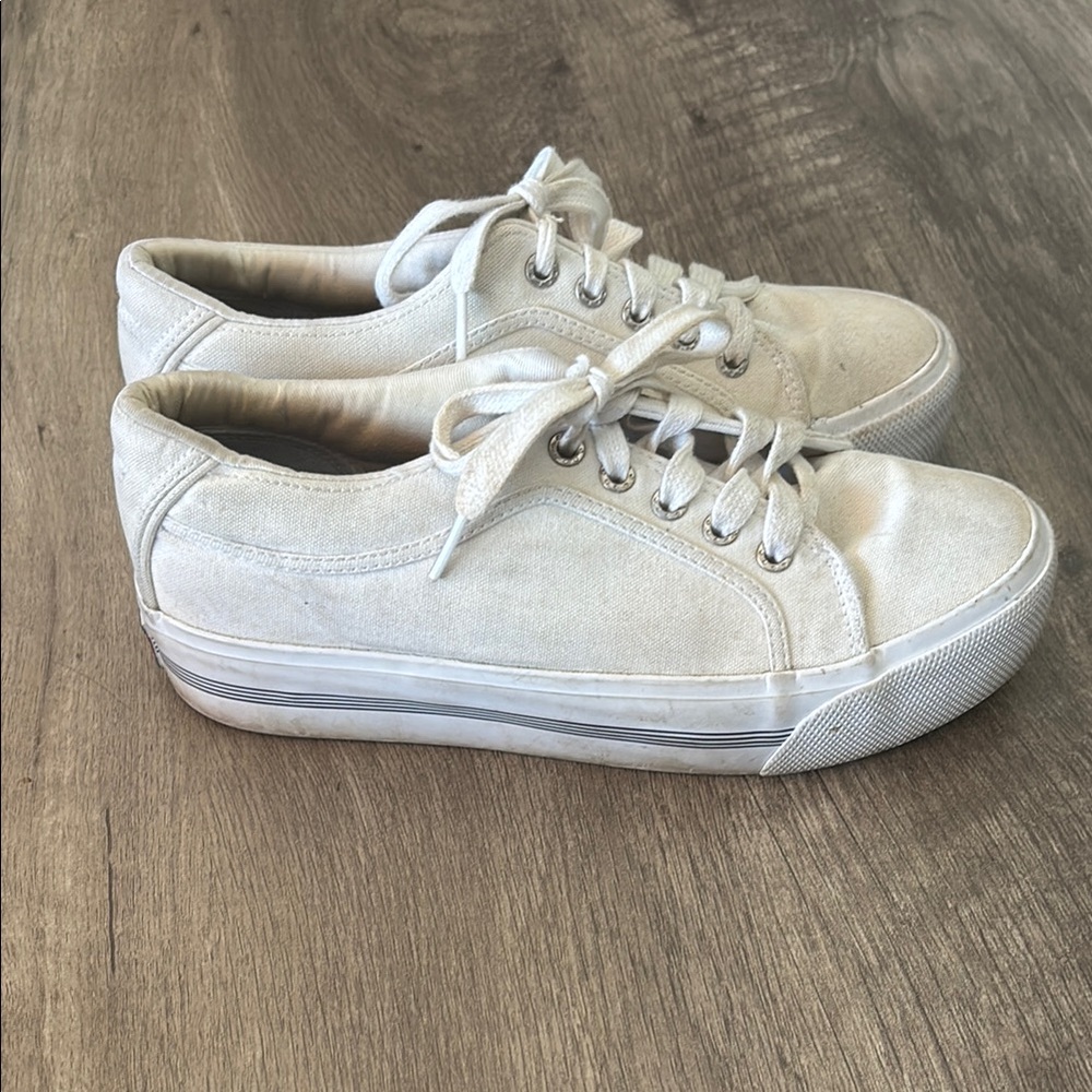 Tommy Hilfiger Off-White Platform Canvas Sneakers